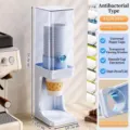 Light blue desktop disposable paper cup dispenser with dustproof cover for water cooler - Desktop Large Style / Silver Ion Version / Light Blue Zircon