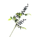 Realistic artificial dark blue berry branch with green leaves for home and Christmas decor - Dark Blue