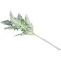 Life-like artificial flocked Dusty Miller silver leaf spray for home and wedding decor - Single Dusty Miller Branch / 38 cm