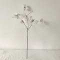Decorative dried branch with five white artificial butterflies for wedding decor - 70cm (5-Head) / White