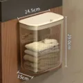 Grande cesto della biancheria a parete trasparente con coperchio, contenitore impermeabile per bagno - Grande (Con Coperchio) / Trasparente