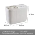Großer weißer luftdichter Reisbehälter mit feuchtigkeitsgeschützter Box und Maßen - Groß (15kg) / 15kg Kapazität / Weiß