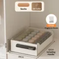 Stackable 24-compartment drawer organizer for socks and underwear in cream white - Jumbo 24 Grids / Single Layer (42x28x12cm) / Cream White