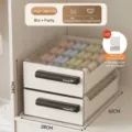 Stackable drawer underwear storage organizer with 16 grids, 28x42x24cm dimensions - Jumbo (1+16 Grids) / Double Layer (43x27x32.5cm) / Cream White