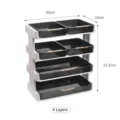 4-tier multi-layer kitchen food prep storage rack with 6 trays, size 30x18x33.5cm - 4 Tiers / Metal Style / White