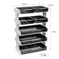 5-tier kitchen storage rack for food preparation, white and black design, 30x18x44cm - 5-Tier / Metal Style / White