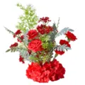 Rose di seta rosse e composizione di fiori artificiali per decorazioni nuziali - 60CM / Rosso