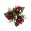 Dark red chrysanthemum candle ring wreath for wedding and home decoration - Burgundy