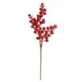 Tige de baies rouges artificielles scintillantes pour décoration de sapin Noël - 3 Branches / Rouge