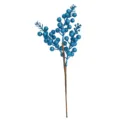 Ramo singolo di bacche artificiali blu glitterate per decorazioni di Natale DIY - 3 Rami / Blu