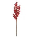 Ramo di bacche rosse glitterate artificiali per albero di Natale e decorazioni fai da te - 5 rami / Rosso