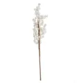 Ramo di bacche bianche artificiali con glitter per decorazioni natalizie e fai da te - 5 rami / Bianco