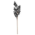 Ramo di bacche artificiali nere glitterate per decorazioni fai-da-te per alberi di Natale - 5 rami / Nero