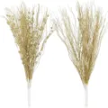 Set of 43cm gold glitter Christmas tree branches and dragon whisker decorative stems - 16 Pcs Set / Gold