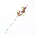 Realistic artificial red berry branch with green leaves for festive home decoration - Red