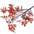 Realistic red artificial Nandina berries branch for elegant home table centerpiece decor - Red
