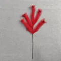 Red feather branch with glitter red berries for Christmas tree and home holiday decoration. - 5-Prong Red