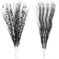 16-piece set of 43cm black glitter berry and curly willow branches for holiday decor - 16 Pcs Set / Black