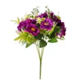 Close-up detail of realistic artificial purple rose bouquet for elegant home decor - Deep purple