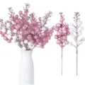 Artificial glitter berry branches for home decor, Christmas and festival arrangement. - Pink and White 36-Piece Set