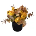 Artificial retro potted rose chamomile flower bonsai for home and office desktop decoration. - Caramel color