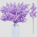 Purple glitter artificial berry branches, festive home decor floral stems for arrangement - Purple 36-Piece Set