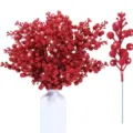 Red artificial berry stems glitter Christmas branches New Year home floral arrangement decor - Red 36-Piece Set