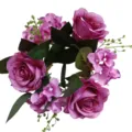Corona de velas de rosas púrpuras artificiales para decoración de mesa de boda - Púrpura
