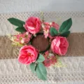 Corona de rosas rosadas artificiales para decoración de mesa de boda romántica - Guirnalda Rosa Oscuro Austin