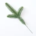 Detailed view of a realistic artificial green pine branch for Christmas DIY wreath decor. - 1 Piece / Single Green Soft Pine Branch