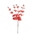 Artificial 4-fork red eucalyptus stem for Halloween home flower arrangement decor - Orange