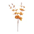 Realistic 4-fork artificial eucalyptus stem in vibrant orange for autumn home decor. - Maple Leaf Yellow