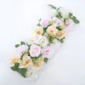 Rangee de fleurs de roses artificielles pour decoration d'arche de mariage rose - H6