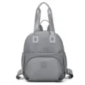 Sac à dos multifonctionnel en nylon gris élégant, sac de voyage et fourre-tout décontracté pour femme - 8 / Gris