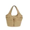 Borsa tote leggera in nylon kaki con tasche multiple per l'uso quotidiano femminile - Taglia M / Kaki
