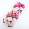 Rangee de fleurs artificielles roses mariage arche decoration longue bande arrangement - H9