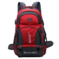 Professionele 65L waterdichte outdoor wandelrugzak in rood en grijs met grote capaciteit - Eén maat / Rood