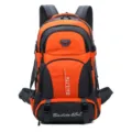 Grote 65L oranje en grijze outdoor wandelrugzak van waterdicht nylon materiaal - Eén maat / Oranje