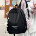 Sac a dos noir classique pour voyage casual, grand sac d'ecole de grande capacite pour etudiants. - Coupe régulière / Noir