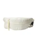 Sac de poitrine minimaliste en nylon beige, variante banane sport loisir pour trajets. - Taille unique / Blanc