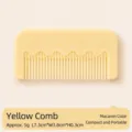 Compact mini yellow portable plastic hair comb with macaron color and fine teeth design - OPP Bag / Yellow