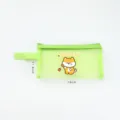 Jolie trousse à crayons en filet vert clair, sac de rangement zippé portable. - S / Chiot Frites