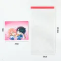 Cute pink illustrated card header and 10x20.5cm transparent bag set with size info - 情侣B款(卡头+包装袋)