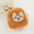 Lindo monedero de gato de felpa naranja con clip, bolsa para auriculares - Estilo Gato Mini Mochila / 9cm x 10cm