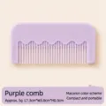 Mini pettine viola portatile macaron, 7,3 x 3,8 cm, pettine da viaggio leggero in plastica - Viola
