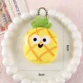 Llavero de piña de peluche lindo suave fruta muñeca bolso colgante de 8cm - Piña