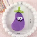 Cute eggplant plush keychain cute fruit vegetable pendant bag charm fluffy stuffed toy gift - Eggplant