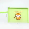 Estuche de malla verde con tierno estampado de perro, asa, bolsa de almacenamiento 31x23,5cm. - L / Cachorro con Patatas Fritas