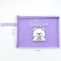 Bolsa de almacenamiento de malla morada con tierno oso, estuche portátil de 31x23.5 cm. - L / Estilo Oso Fotógrafo