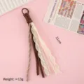 Colgante para bolso hecho a mano de encaje y cordón en marrón y crema, 21 cm largo - 1 Pieza/Paquete / Encaje Blanco y Negro